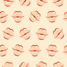 Seamless pattern with kisses N2
