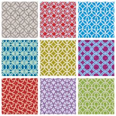 Geometric seamless vintage tiles set with aged texture