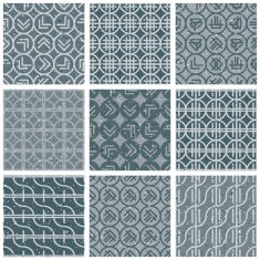 Geometric and monochrome seamless tiles set