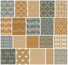 Vintage tiles seamless patterns vector set