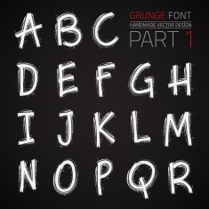 Grunge Hand Made Vector Font N5