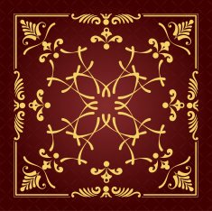 Gold ornament on brown background N4
