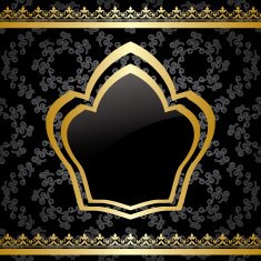 vector black background with golden heraldic frame