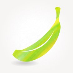 Green watercolor banana icon N2