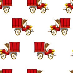 Vintage truck seamless vector pattern N2