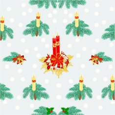 Seamless texture christmas candle and snow vector