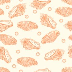 Seamless texture shells and pearls vintage vector free image download