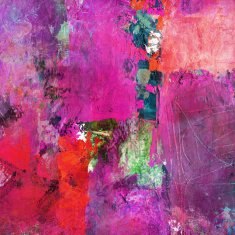 pink mixed media collage