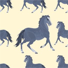 Seamless texture black horse vector