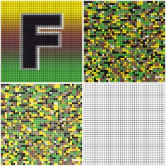 Letter F (mixed mosaic)