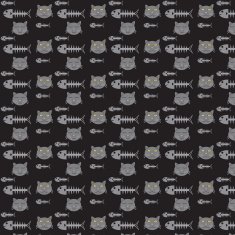 pattern cats and fish bones
