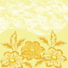 Flowers dahlia and abstract pattern N2