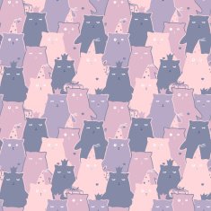 Seamless pattern of cute cats N5