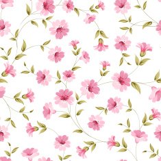 Pink flowers fabric N5