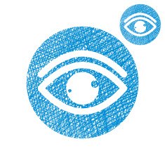 Eye vector simple single color icon isolated on white background