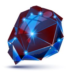 Plastic pixilated glossy 3d tech model reflective colored