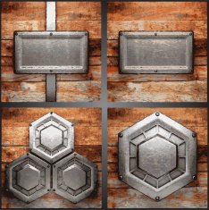 Vector metal and wood background set N5