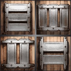 Vector metal and wood background set N9