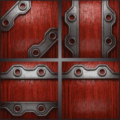 Vector metal on wood background set