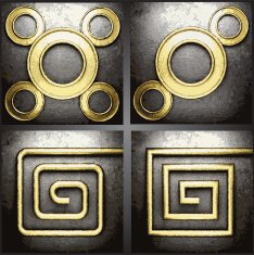 Vector gold and silver background set