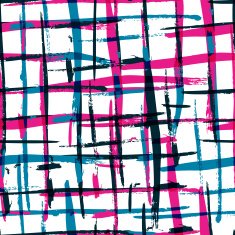 Seamless watercolor bold plaid pattern with colorful stripes Vector background