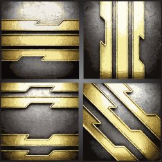 Vector gold and silver background set N2