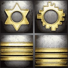 Vector gold and silver background set N3