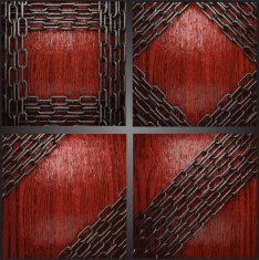 Vector metal on wood background set N8