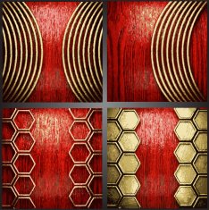 Vector wood and gold background set N5