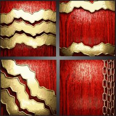 Vector wood and gold background set N9