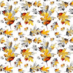 Seamless texture with colored watercolor maple leaves N15