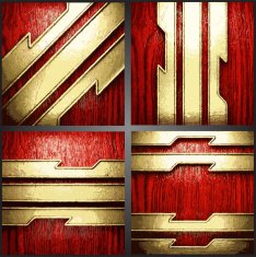 Vector wood and gold background set N12