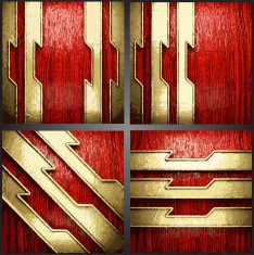 Vector wood and gold background set N13