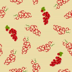 Seamless pattern with red currants