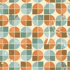Vintage bright rounded geometric seamless pattern vector