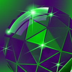 Vector futuristic background with effect sparkle textured sphere