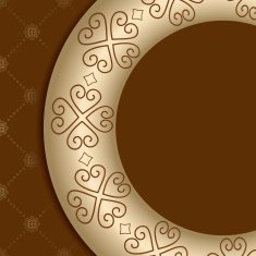 brown vector background with ornament on gold gradient