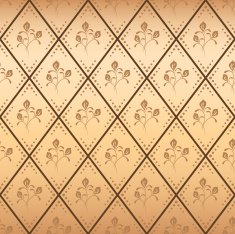 beige seamless horizontal floral pattern with gradient - vector