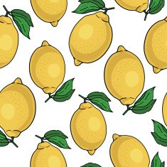 Seamless pattern with yellow lemons N3
