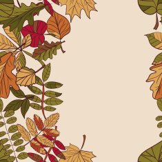 Pattern of autumn leaves Seamless Border
