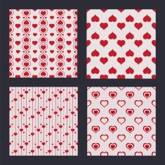 Set of seamless patterns for Valentine's Day