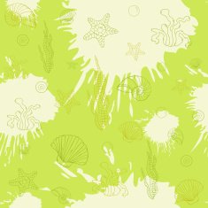 Marine algae seamless pattern green