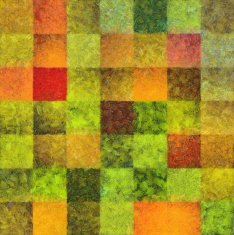 Red and Green Checked Abstract Painting N2
