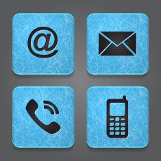 Contact buttons email envelope phone mobile