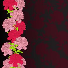 Vector Card hand draw peonies flower pattern 10 EPS N2