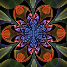 Fabulous symmetrical pattern of the leaves Computer generated N2