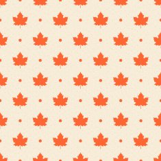 Retro seamless pattern Maple leaves N2