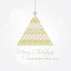 christmas greeting card with hanging tree ornament