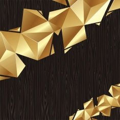 Vector background - golden triangular elements on black wood board N2