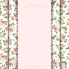 Vintage invitation card with roses pattern Vector eps-10